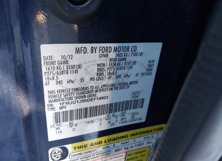 Photo 9 of 2013 Ford Expedition XLT (VIN 1FMJU1J56DEF14903)