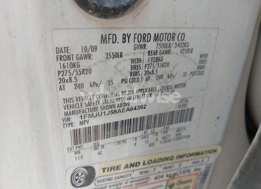 Photo 9 of 2010 Ford Expedition EDDIE BAUER (VIN 1FMJU1J58AEA64392)