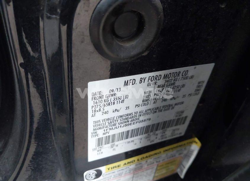 Photo 9 of 2014 Ford Expedition XLT (VIN 1FMJU1J59EEF05579)