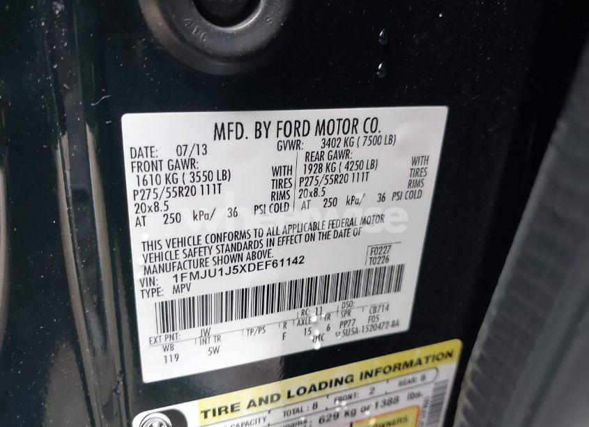 Photo 9 of 2013 Ford Expedition KING RANCH (VIN 1FMJU1J5XDEF61142)