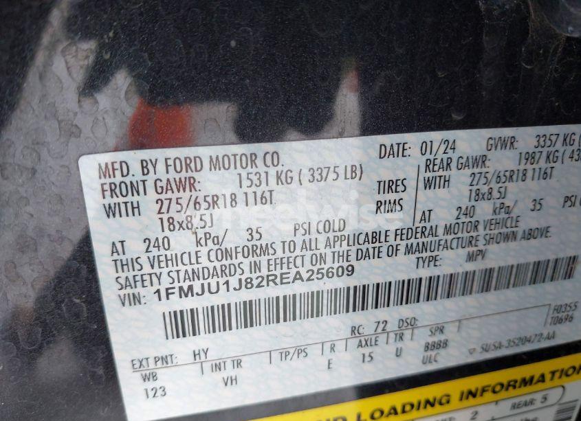 Photo 9 of 2024 Ford Expedition XLT (VIN 1FMJU1J82REA25609)