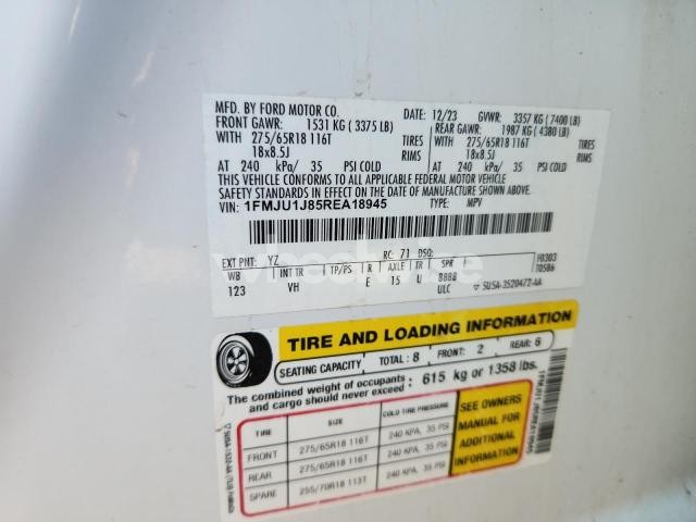 Photo 7 of 2024 FORD EXPEDITION XLT (VIN 1FMJU1J85REA18945)