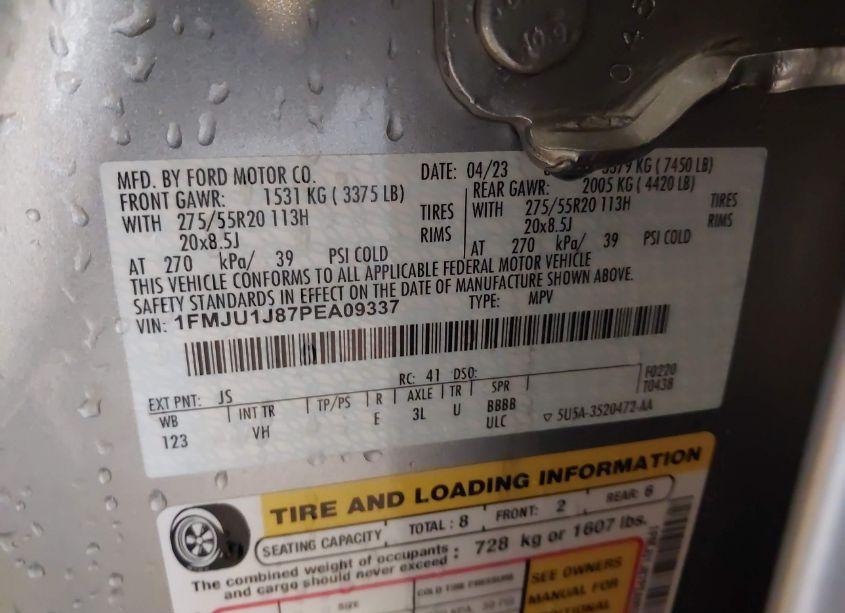 Photo 9 of 2023 Ford Expedition XLT (VIN 1FMJU1J87PEA09337)