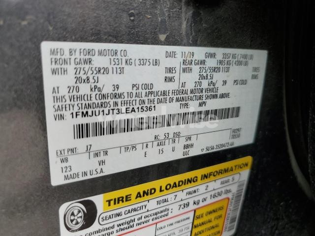 Photo 5 of 2020 FORD EXPEDITION XLT (VIN 1FMJU1JT3LEA15361)