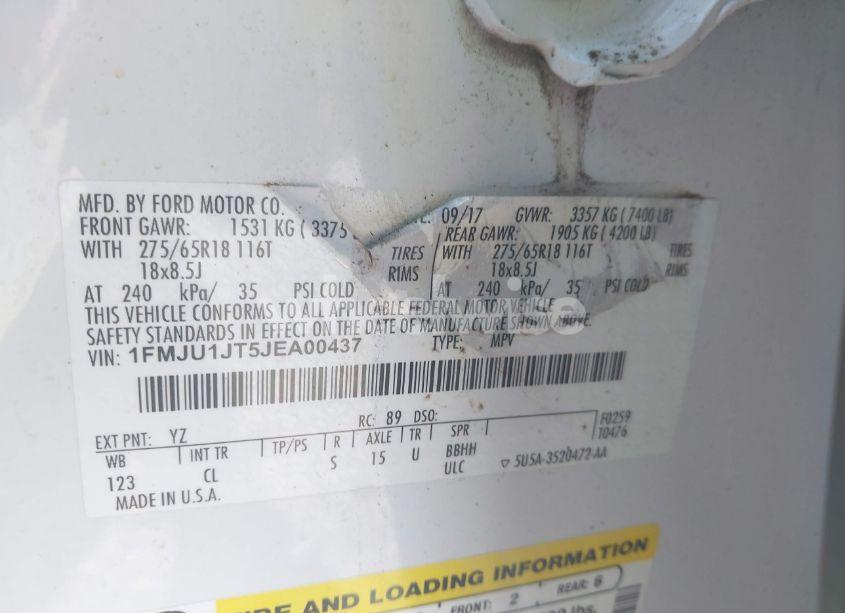 Photo 9 of 2018 Ford Expedition XLT (VIN 1FMJU1JT5JEA00437)