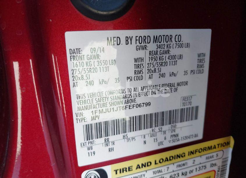 Photo 9 of 2015 Ford Expedition XLT/KING RANCH (VIN 1FMJU1JT6FEF06799)