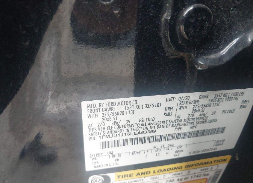 Photo 9 of 2020 Ford Expedition XLT (VIN 1FMJU1JT6LEA63369)