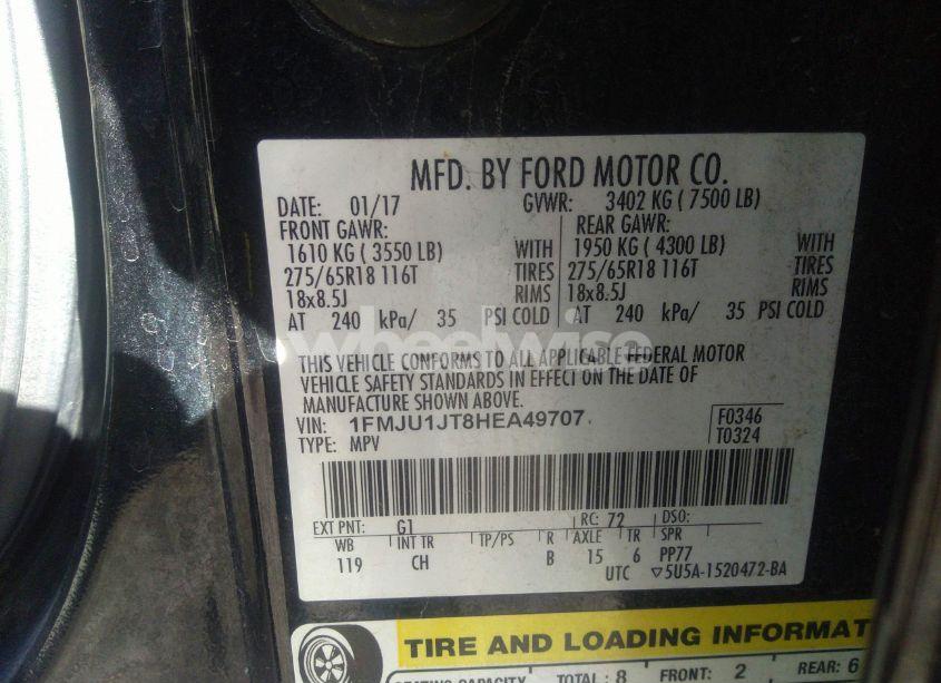 Photo 9 of 2017 Ford Expedition XLT (VIN 1FMJU1JT8HEA49707)