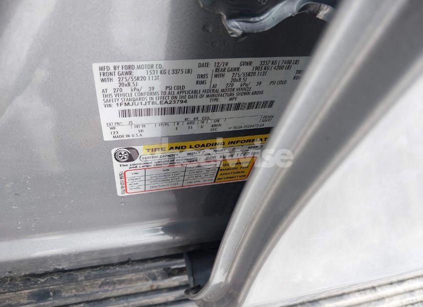 Photo 9 of 2020 Ford Expedition XLT (VIN 1FMJU1JT8LEA23794)