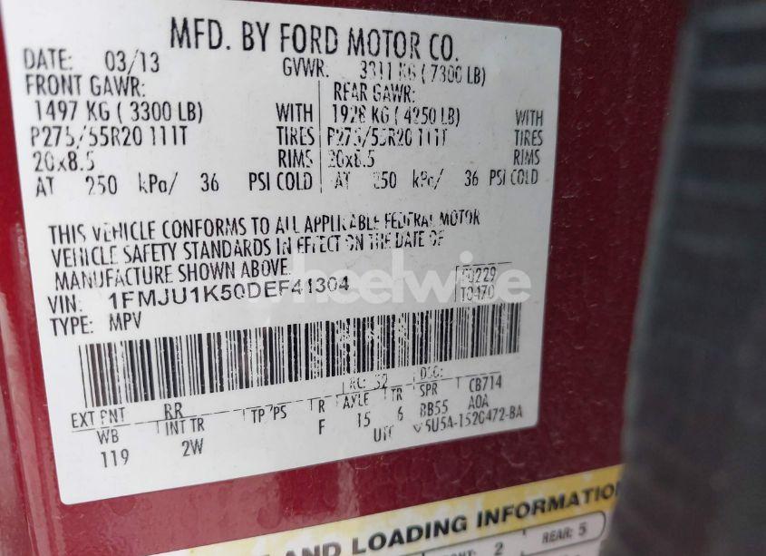 Photo 9 of 2013 Ford Expedition LIMITED (VIN 1FMJU1K50DEF41304)