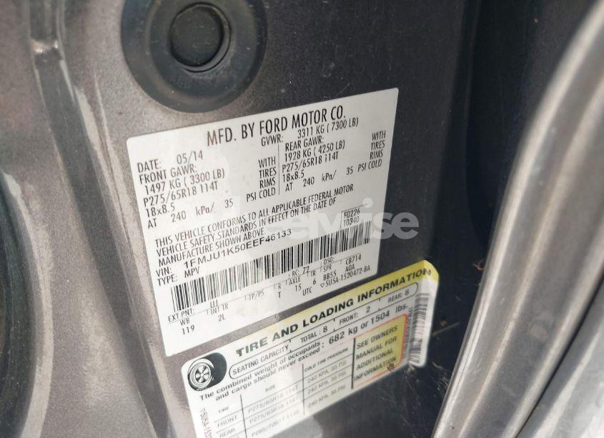 Photo 9 of 2014 Ford Expedition LIMITED (VIN 1FMJU1K50EEF46133)