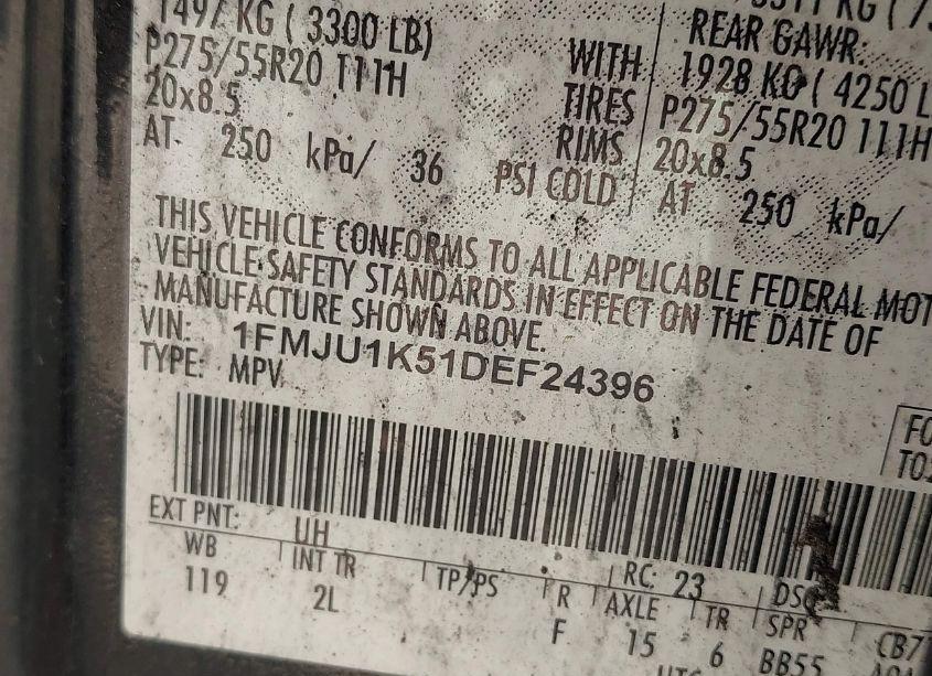 Photo 9 of 2013 Ford Expedition LIMITED (VIN 1FMJU1K51DEF24396)