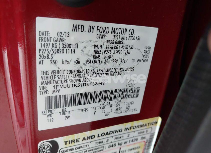 Photo 9 of 2013 Ford Expedition LIMITED (VIN 1FMJU1K51DEF32949)