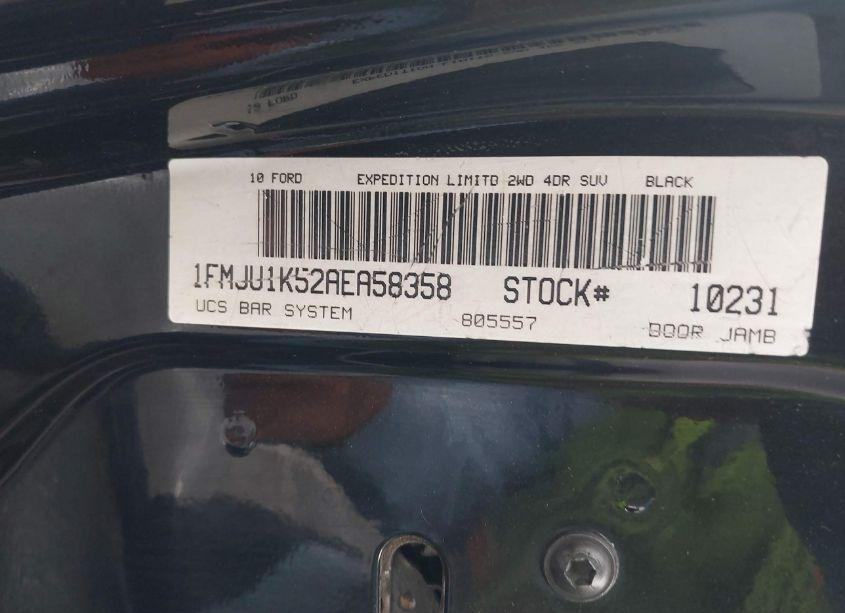 Photo 9 of 2010 Ford Expedition LIMITED (VIN 1FMJU1K52AEA58358)