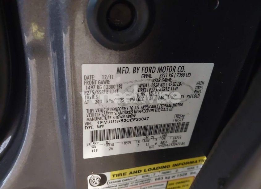 Photo 9 of 2012 Ford Expedition LIMITED (VIN 1FMJU1K52CEF20047)