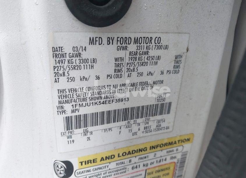 Photo 9 of 2014 Ford Expedition LIMITED (VIN 1FMJU1K54EEF35913)