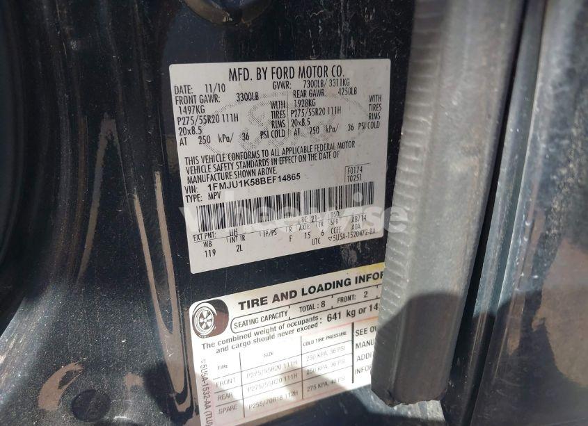 Photo 9 of 2011 Ford Expedition LIMITED (VIN 1FMJU1K58BEF14865)