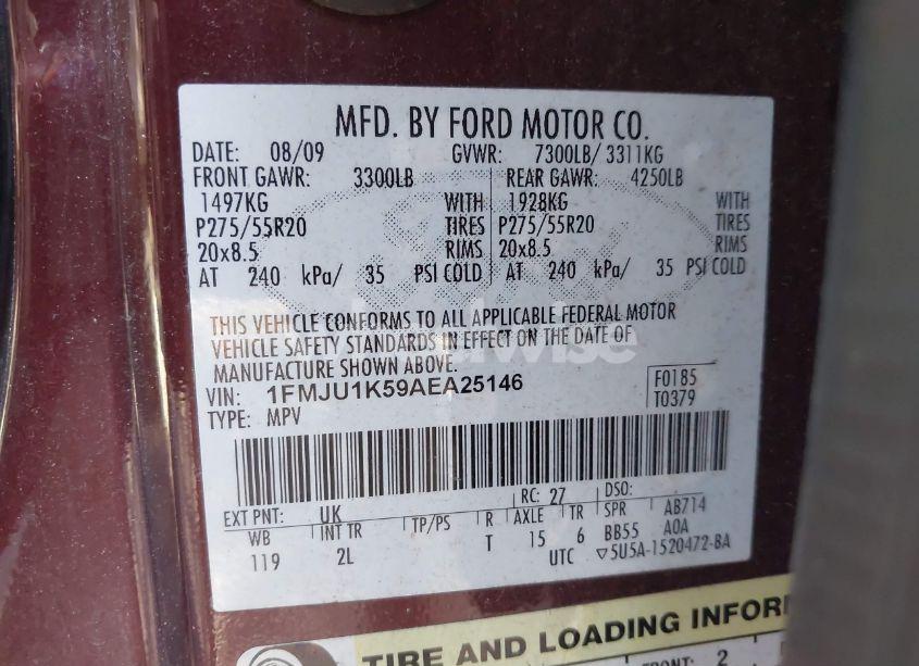 Photo 9 of 2010 Ford Expedition LIMITED (VIN 1FMJU1K59AEA25146)