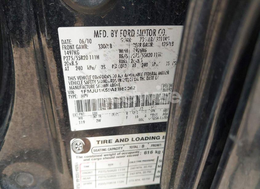 Photo 9 of 2010 Ford Expedition LIMITED (VIN 1FMJU1K59AEB62362)