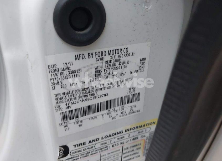 Photo 9 of 2012 Ford Expedition LIMITED (VIN 1FMJU1K59CEF22703)