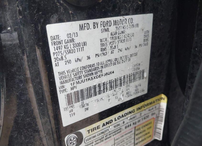 Photo 9 of 2013 Ford Expedition LIMITED (VIN 1FMJU1K5XDEF38264)