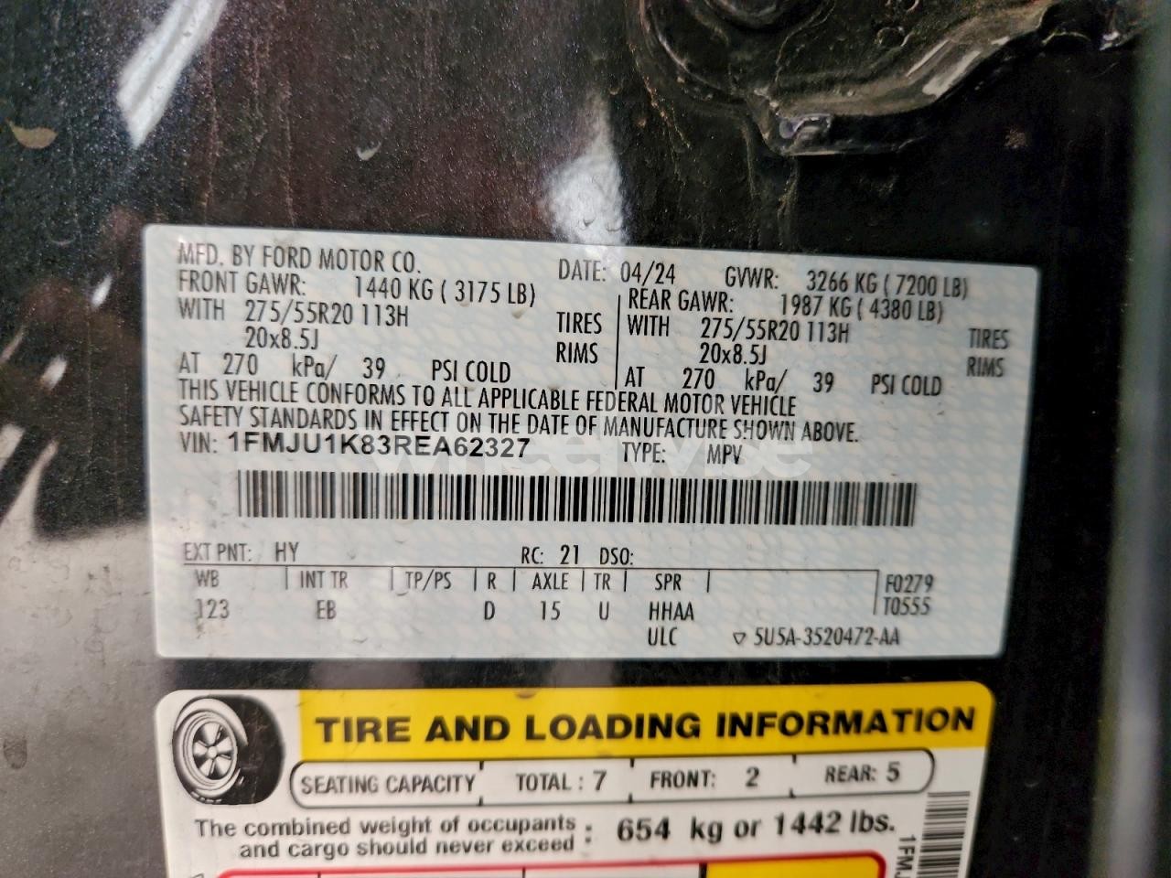 Photo 14 of 2024 FORD EXPEDITION LIMITED (VIN 1FMJU1K83REA62327)