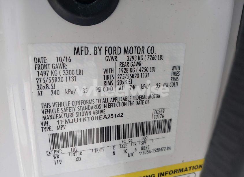 Photo 9 of 2017 Ford Expedition LIMITED (VIN 1FMJU1KT0HEA25142)