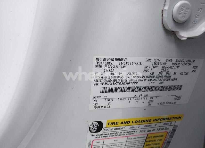 Photo 9 of 2018 Ford Expedition LIMITED (VIN 1FMJU1KT0JEA01722)