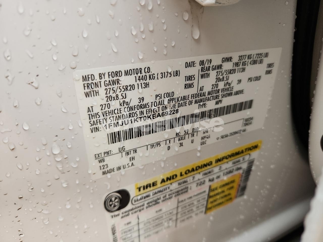 Photo 14 of 2019 FORD EXPEDITION LIMITED (VIN 1FMJU1KT0KEA69228)