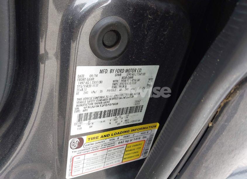 Photo 9 of 2015 Ford Expedition LIMITED (VIN 1FMJU1KT2FEF07608)