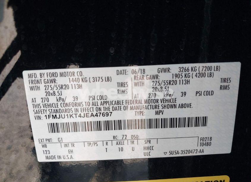 Photo 9 of 2018 Ford Expedition LIMITED (VIN 1FMJU1KT4JEA47697)