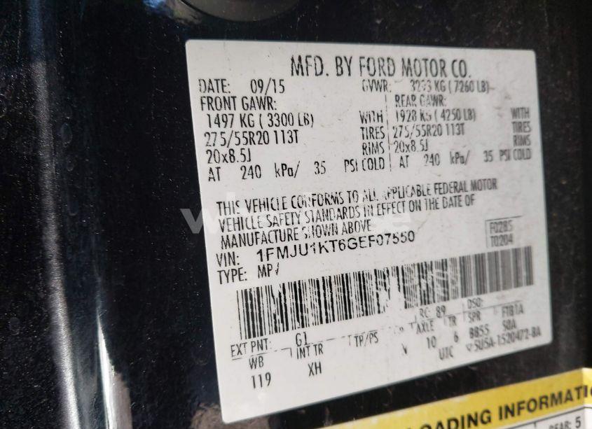 Photo 9 of 2016 Ford Expedition LIMITED (VIN 1FMJU1KT6GEF07550)