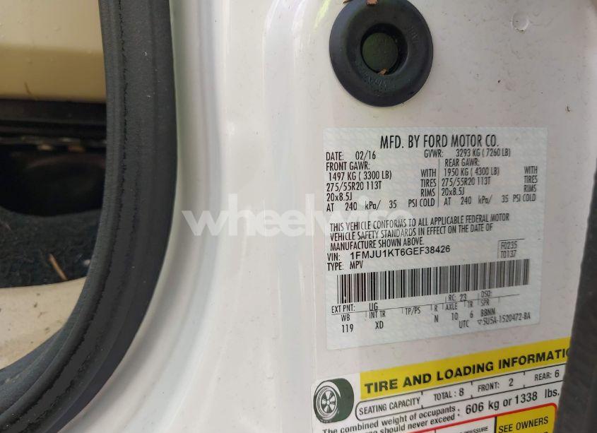 Photo 9 of 2016 Ford Expedition LIMITED (VIN 1FMJU1KT6GEF38426)