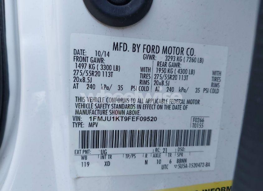 Photo 9 of 2015 Ford Expedition LIMITED (VIN 1FMJU1KT9FEF09520)