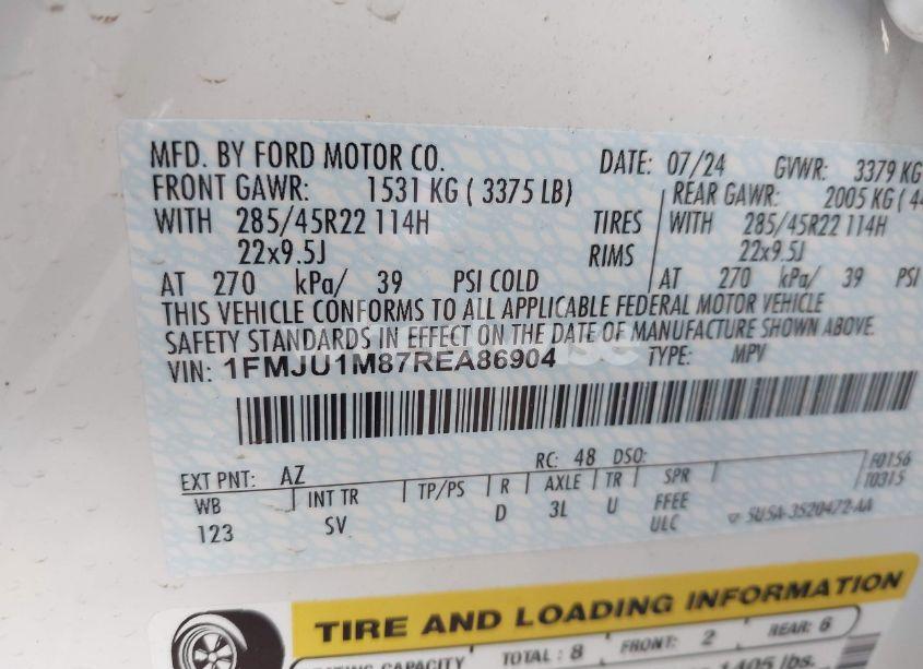 Photo 9 of 2024 Ford Expedition PLATINUM (VIN 1FMJU1M87REA86904)