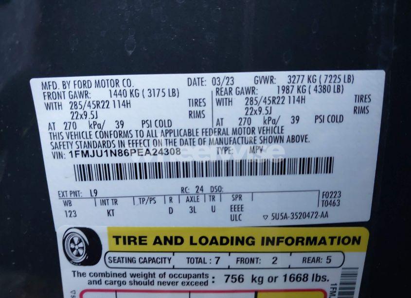 Photo 9 of 2023 Ford Expedition KING RANCH (VIN 1FMJU1N86PEA24308)