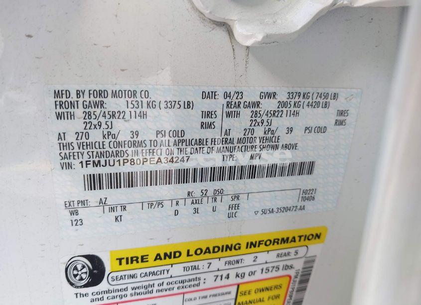 Photo 9 of 2023 Ford Expedition KING RANCH (VIN 1FMJU1P80PEA34247)