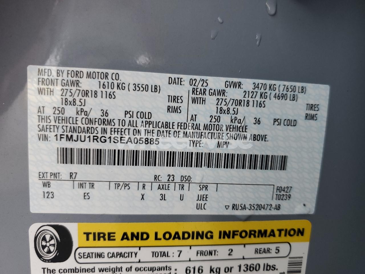 Photo 13 of 2025 FORD EXPEDITION TREMOR N/A (VIN 1FMJU1RG1SEA05885)