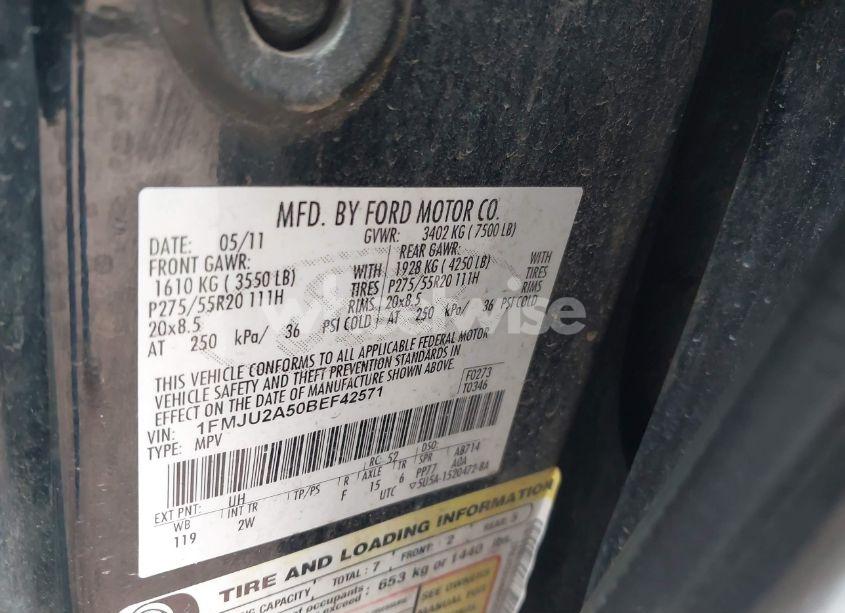 Photo 9 of 2011 Ford Expedition LIMITED (VIN 1FMJU2A50BEF42571)