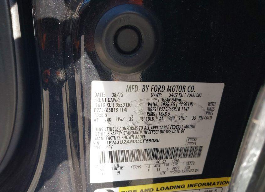 Photo 9 of 2012 Ford Expedition LIMITED (VIN 1FMJU2A50CEF68086)