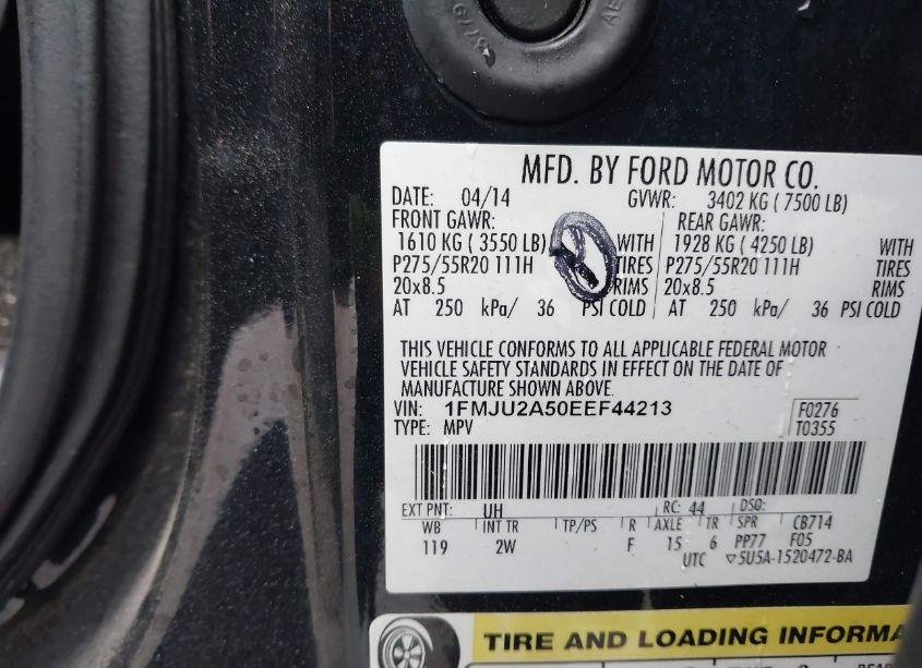 Photo 9 of 2014 Ford Expedition LIMITED (VIN 1FMJU2A50EEF44213)