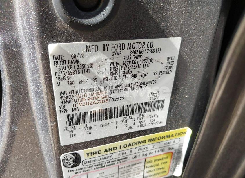 Photo 9 of 2013 Ford Expedition LIMITED (VIN 1FMJU2A52DEF02527)