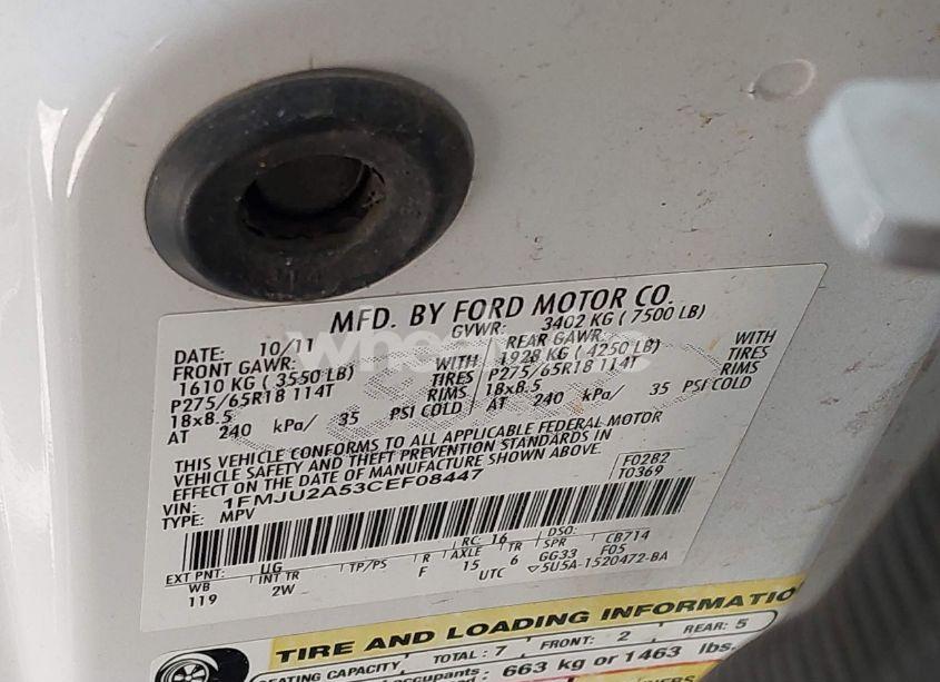 Photo 9 of 2012 Ford Expedition LIMITED (VIN 1FMJU2A53CEF08447)