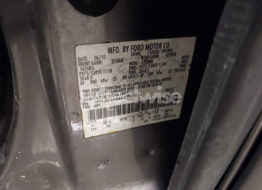 Photo 9 of 2010 Ford Expedition LIMITED (VIN 1FMJU2A54AEB65614)