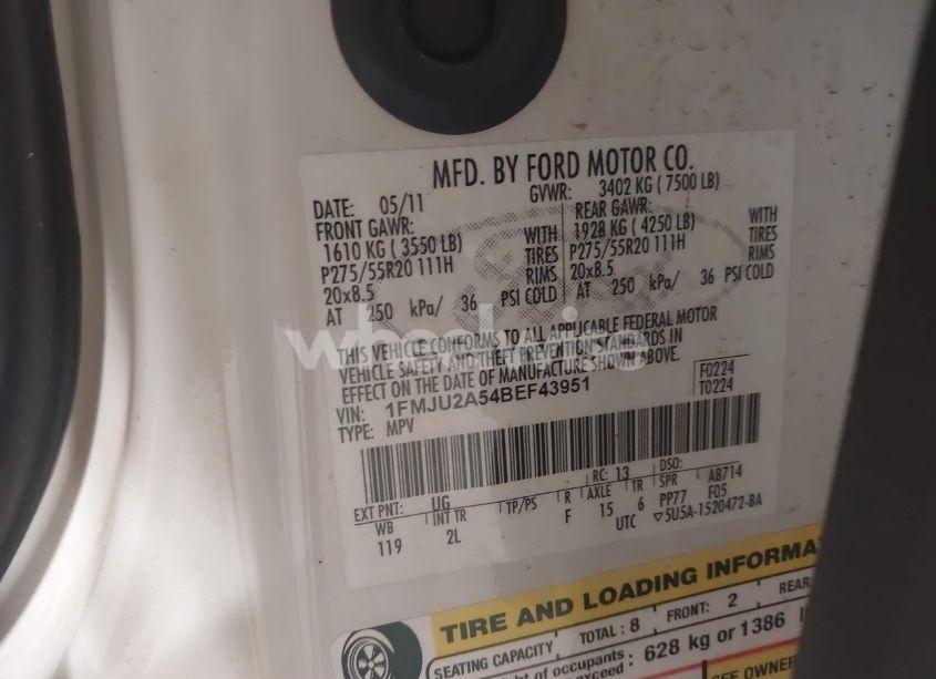 Photo 9 of 2011 Ford Expedition LIMITED (VIN 1FMJU2A54BEF43951)