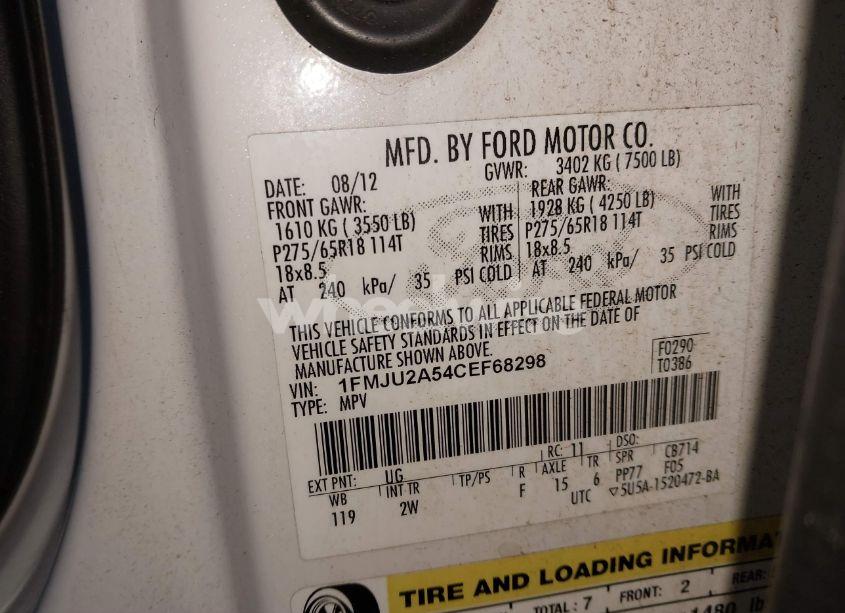 Photo 9 of 2012 Ford Expedition LIMITED (VIN 1FMJU2A54CEF68298)