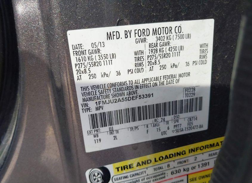 Photo 9 of 2013 Ford Expedition LIMITED (VIN 1FMJU2A55DEF53391)