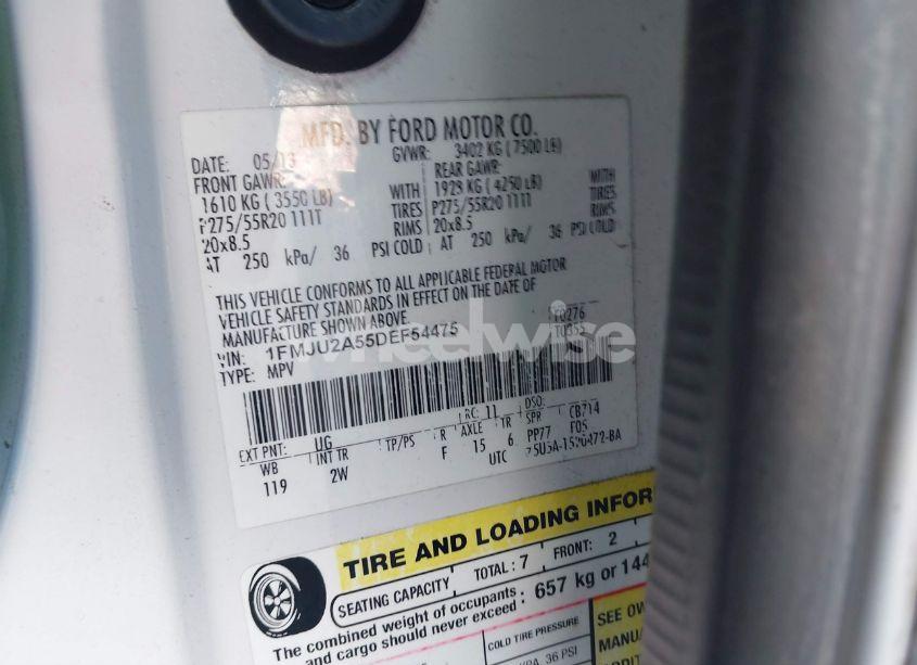 Photo 9 of 2013 Ford Expedition LIMITED (VIN 1FMJU2A55DEF54475)