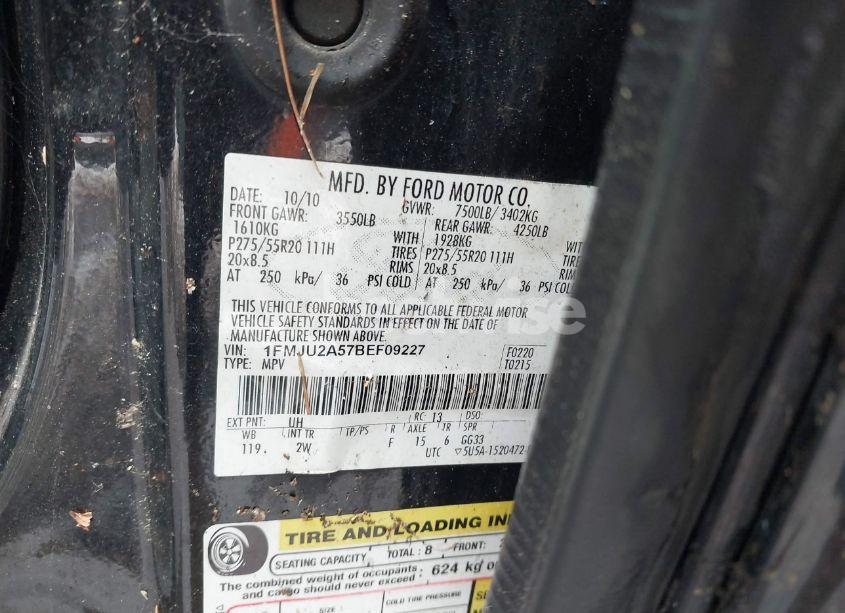 Photo 9 of 2011 Ford Expedition LIMITED (VIN 1FMJU2A57BEF09227)