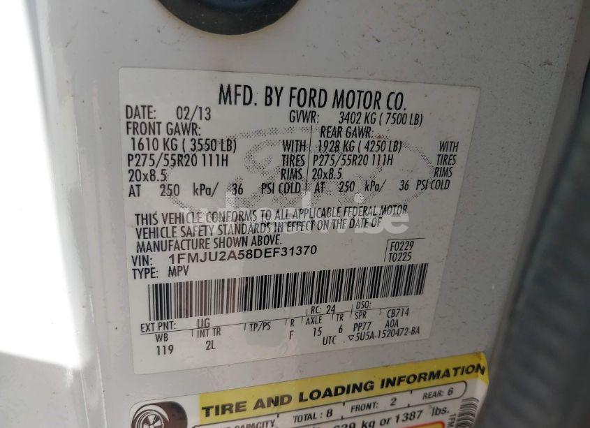 Photo 9 of 2013 Ford Expedition LIMITED (VIN 1FMJU2A58DEF31370)